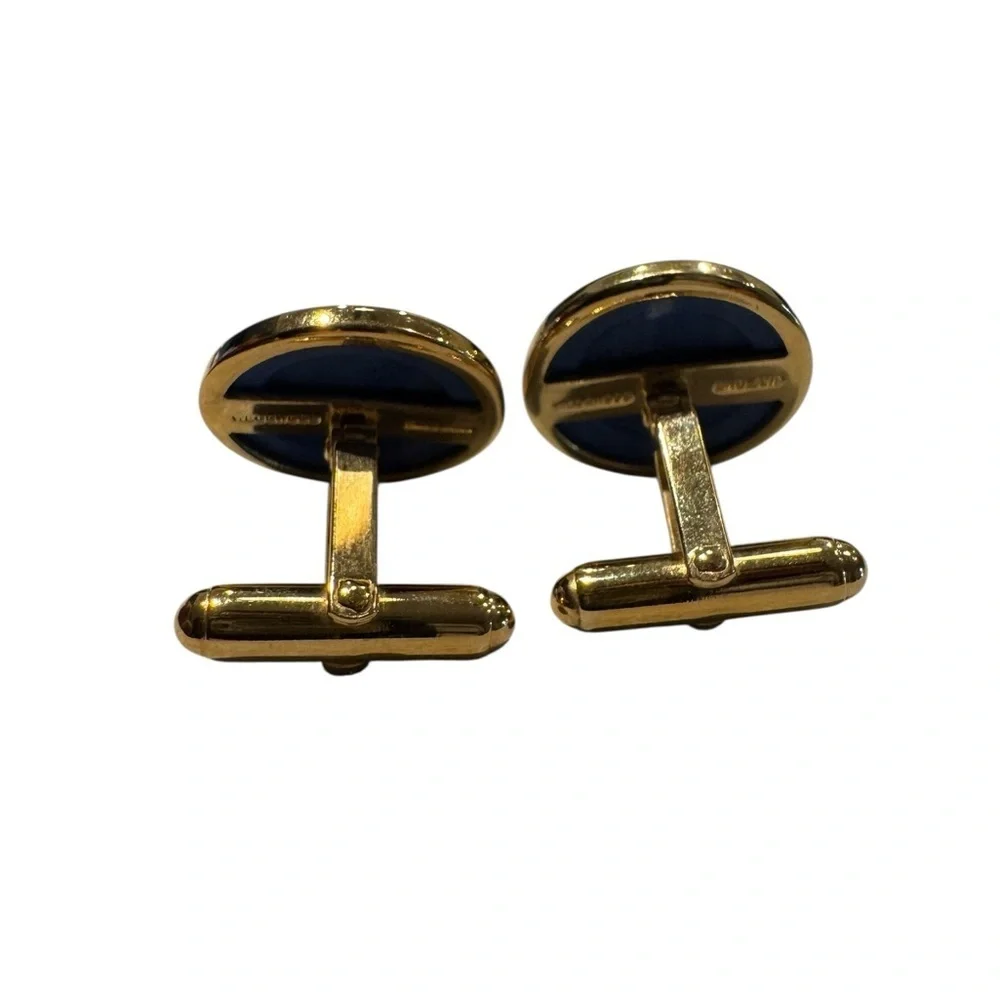 Wedgewood Gold and Blue Cufflinks with Classical Motif